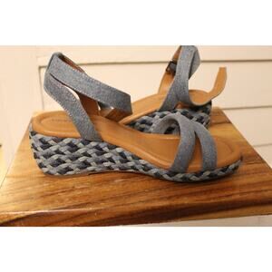Women's Lucky Brand Sandal Strappy Wedge Blue